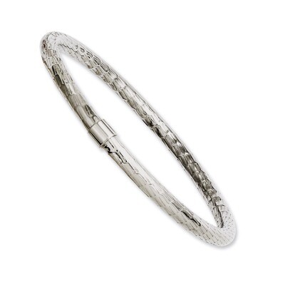Textured &amp; Polished Hollow Bangle Bracelet - Stainless Steel SRB1125 by Chisel, MPN: SRB1125, 88677…