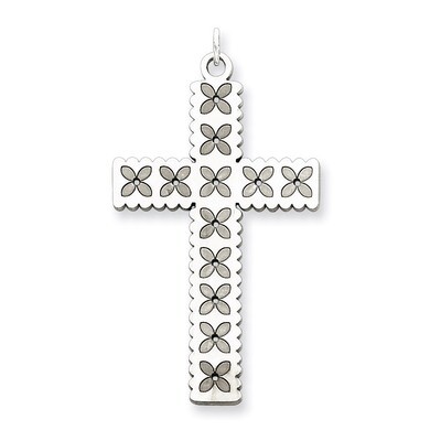 Cross Pendant Laser Designed Sterling Silver QXR108, MPN: QXR108, 191101531200