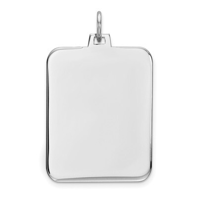 Engravable Rect. Polish Front Satin Back Disc Charm Sterling Silver Rhodium QM506/35, MPN: QM506/35…