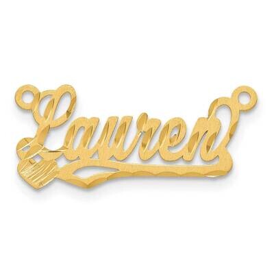 Satin Diamond-Cut Heart Name Plate Sterling Silver Gold-plated XNA191GP, MPN: XNA191GP, 883957972367