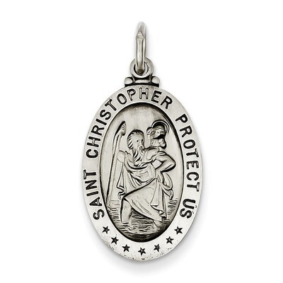 Saint Christopher Medal Sterling Silver QC456, MPN: QC456, 886774583372
