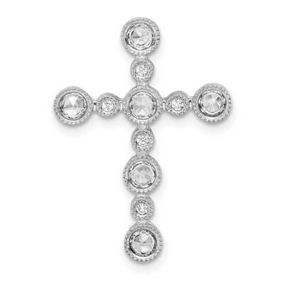 Bezel Diamond Cross Chain Slide 14k White Gold PM8518-035-WA, MPN: PM8518-035-WA,