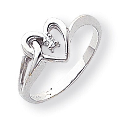 Polished Diamond heart ring 14k White Gold Y1766AA, MPN: Y1766AA, 191101546860