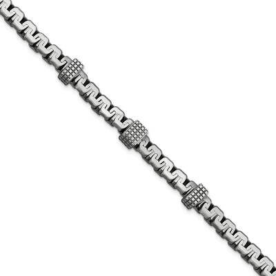 Mens Antiqued Brushed Textured Link Bracelet Sterling Silver QG5731-8.5, MPN: QG5731-8.5, 191101770…