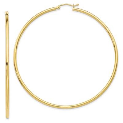2.5mm Lightweight Tube Hoop Earrings 10k Gold Polished 10T930L, MPN: 10T930L, 191101566059