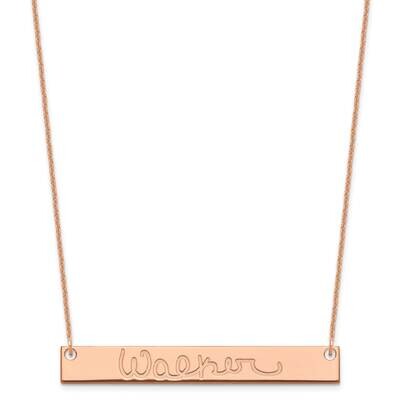 Polished Signature Bar Necklace 14k Rose Gold Large XNA1275R, MPN: XNA1275R,