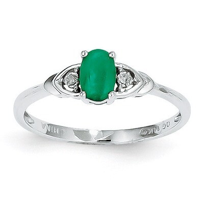 Emerald Diamond Ring 14k White Gold Genuine XBS232, MPN: XBS232, 883957413655