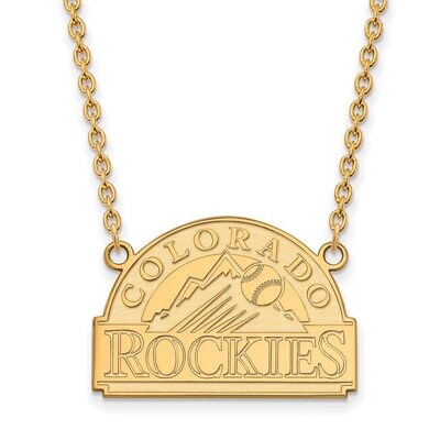 Colorado Rockies Large Pendant with Chain Necklace Gold-plated Silver GP007ROK-18, MPN: GP007ROK-18…