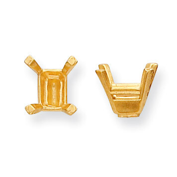14k Yellow Gold Emerald Tapered Center Head 3.5 X 2.5mm Setting YG203-1, MPN: YG203,