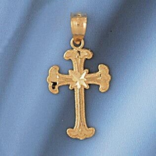 Dazzlers Jewelry Cross Pendant Necklace Charm Bracelet in Yellow, White or Rose Gold 8301, MPN: DZ-…