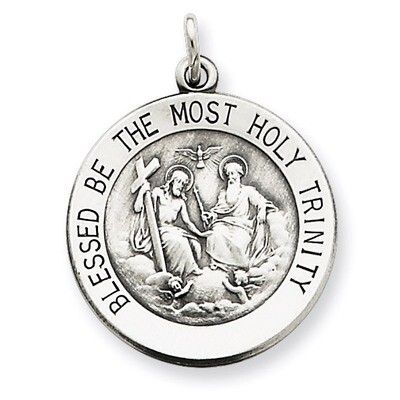 Holy Trinity Medal Antiqued Sterling Silver QC5477, MPN: QC5477, 191101182747