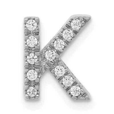 Initial K Charm 14k White Gold Diamond PM5221K-013-WA, MPN: PM5221K-013-WA, 883957824833