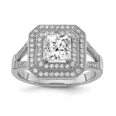 Sterling Silver Rhodium-plated CZ Ring QMP1505-7