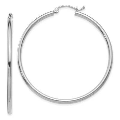 Polished 2mm Lightweight Tube Hoop Earrings 10k White Gold 10T832L, MPN: 10T832L, 191101566400
