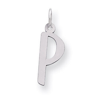 Slanted Block Initial P Charm Sterling Silver QC5085P, MPN: QC5085P, 191101533464