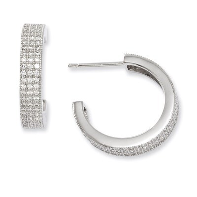 CZ Brilliant Embers Post Earrings Sterling Silver QMP416