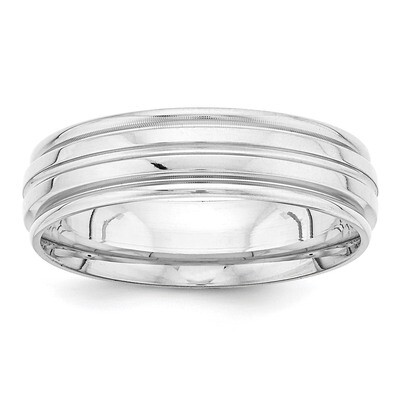 Heavy Comfort Fit Fancy Band 14k White Gold WB114, MPN: WB114, 886774495682