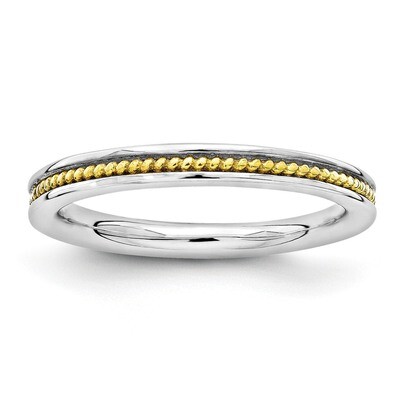 Gold-plated Channeled Ring - Sterling Silver QSK1618, MPN: QSK1618, 886774250953