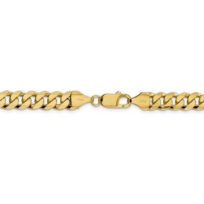 28 Inch 8.5mm Beveled Curb Chain 14k Yellow Gold FBU220-28, MPN: FBU220-28, 886774558479