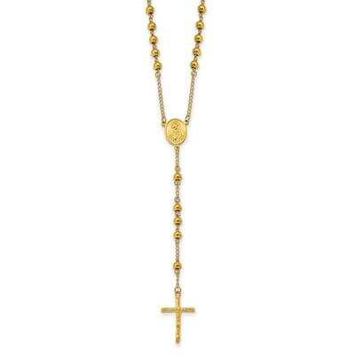 Yellow Ip-Plated 30 Inch Rosary Necklace Stainless Steel Polished SRN2836 by Chisel, MPN: SRN2836, …