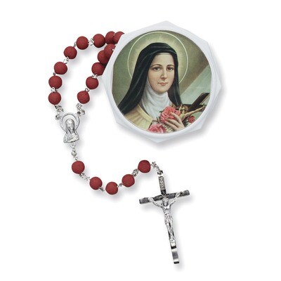 Saint Theresa Crushed Rose Petals Rosary GP886, MPN: GP886,
