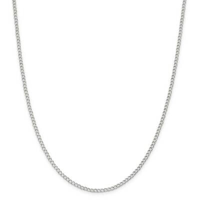 3.0mm Open Diamond-Cut Curb Chain 28 Inch Sterling Silver QPE29-28, MPN: QPE29-28,