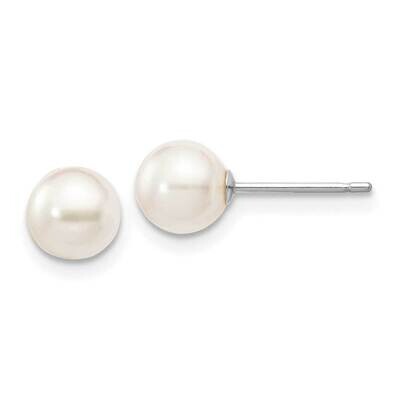 5-6mm Round White Saltwater Akoya Earrings 14k White Gold XFW492E, MPN: XFW492E, 191101800030