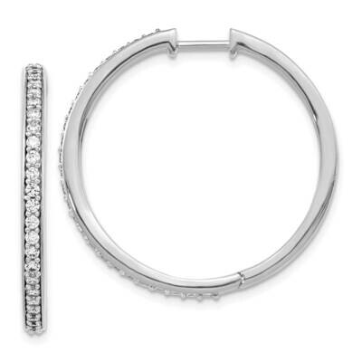 Hoop Earrings 14k White Gold Diamond EM4267-075-WA, MPN: EM4267-075-WA, 883957402994