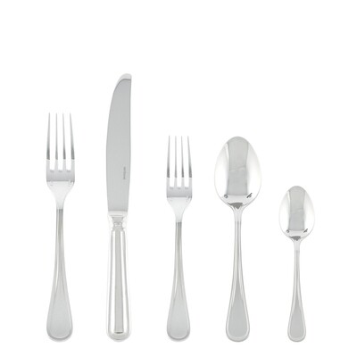 Sambonet contour 5 piece place setting solid handle - silverplated on 18/10 stainless steel, MPN: 5…