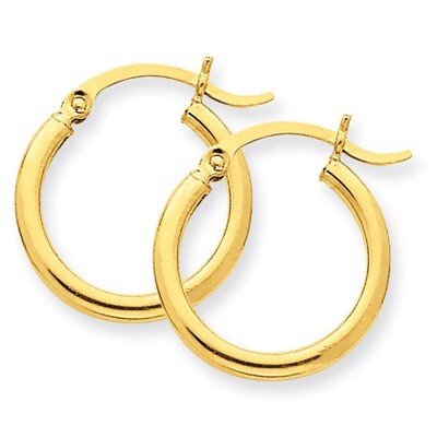 Lightweight Tube Hoop Earrings 14k Gold T1124L, MPN: T1124L, 883957718613
