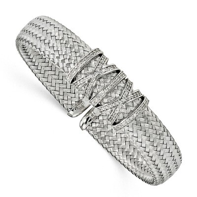 Leslie&#39;s CZ Woven Cuff Bangle Sterling Silver HB-QLF819, MPN: QLF819, 191101635960