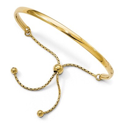 Leslie&#39;s Polished Adjustable Bangle Sterling Silver Gold-plated HB-QLF597, MPN: QLF597, 886774613451