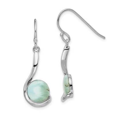 Larimar Swirl Dangle Earrings Sterling Silver Rhodium-plated QE14441, MPN: QE14441, 883957769141