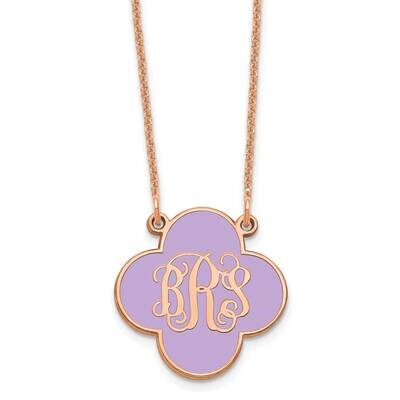 Epoxied Clover Monogram Necklace 14k Rose Gold XNA602R, MPN: XNA602R,