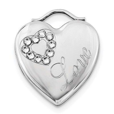 24mm Swarovski Crystal Heart Locket Sterling Silver Rhodium-plated QLS694, MPN: QLS694, 191101360268