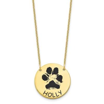 Small Epoxied Paw Print Necklace 10k Gold 10XNA1079Y, MPN: 10XNA1079Y, 191101989391