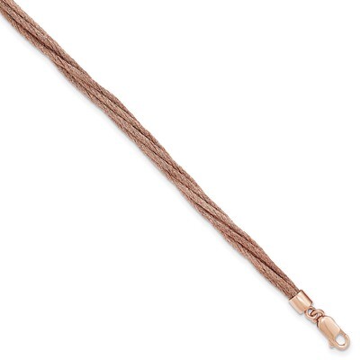 Rose-tone Wire Mesh 6 Strand Bracelet Sterling Silver QG3857-7.5