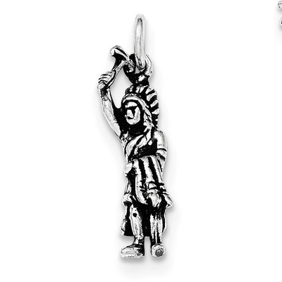 Antiqued 3-D Man Raised Arm Pendant Sterling Silver QC8951