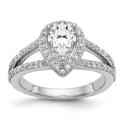 Diamond Vs/Si, D E F, S/M Pear Halo Engagement Ring 14k White Gold True Origin Lab Grown RM2335E-05…
