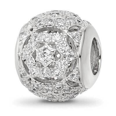 CZ Bead Sterling Silver Rhodium-plated QRS4161, MPN: QRS4161,