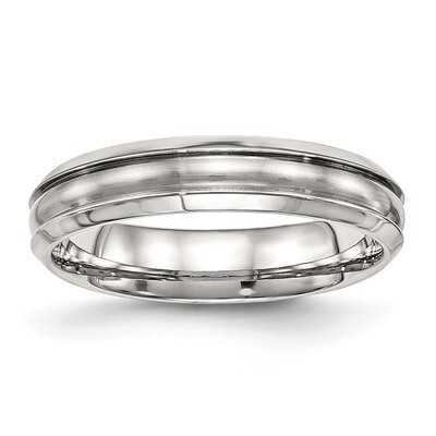 Ridged 5.00mm Band Stainless Steel Brushed and Polished SR512, MPN: SR512, 886774390543