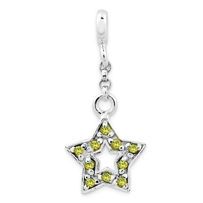 Green Diamond Star 1/2 inch Dangle Enhancer Sterling Silver QN157, MPN: QN157, 191101279249