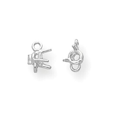 Round 3-Prong Dangle 3.4mm Earring Component 14k White Gold WG862, MPN: WG862,