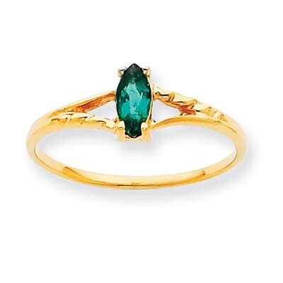 Polished Geniune Emerald Birthstone Ring 10k Gold 10XBR182, MPN: 10XBR182, 191101091445