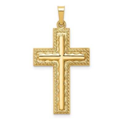 Rope Edge Latin Cross 14k Hollow Polished XR1819, MPN: XR1819, 883957773636