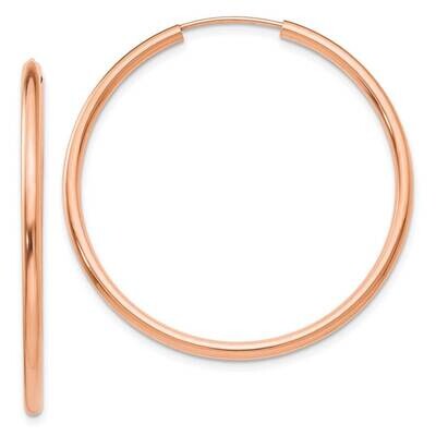 Endless 2mm Hoop Earrings 14k Rose Gold Polished XY1254, MPN: XY1254, 883957999470