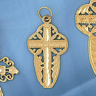 Dazzlers Jewelry Cross Pendant Necklace Charm Bracelet in Yellow, White or Rose Gold 7903, MPN: DZ-…
