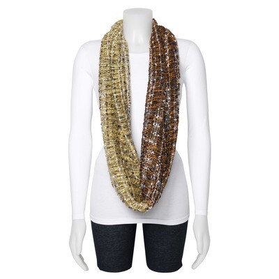 Brown Yellow Multicolor Open Weave Circular Scarf GM13102, MPN: GM13102, 191101416453