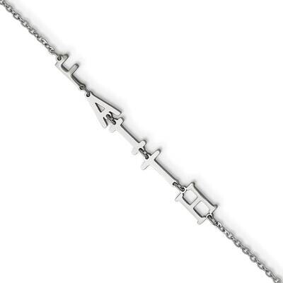 Faith with 1 Inch Extension 6.5 Inch Bracelet Stainless Steel Polished SRB2645-6.5, MPN: SRB2645-6.…