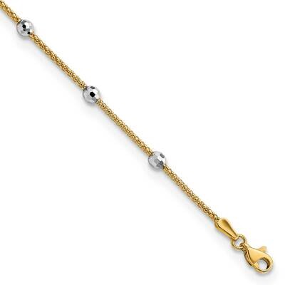 Textured Beaded 7.5 Inch Bracelet 14k Two-Tone Gold Polished FB1895-7.5, MPN: FB1895-7.5, 883957810…